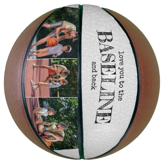 Liebe Sie zur Baseline und zurück - 3 Foto Weiß Basketball (Vertikal)