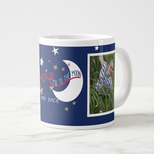 Liebe Sie zur Mond-Tasse Jumbo-Tasse (Vorderseite Rechts)