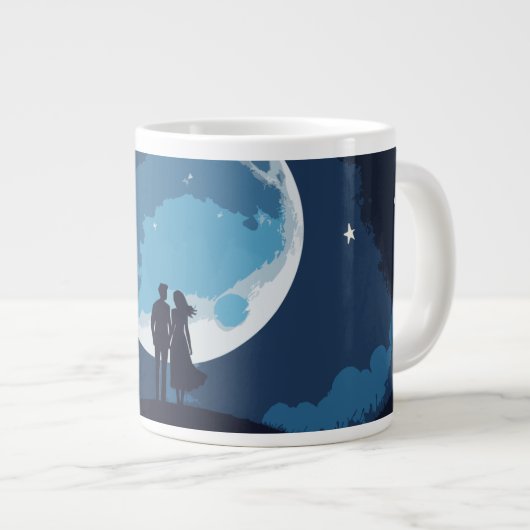 Liebe Sie zur Mond-Tasse Jumbo-Tasse (Vorderseite Rechts)