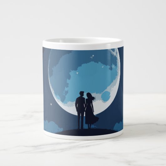 Liebe Sie zur Mond-Tasse Jumbo-Tasse (Vorderseite)