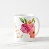 Liebe Sie zur Mond-und Rückseiten-BlumenTasse Kaffeetasse (VorderseiteRechts)