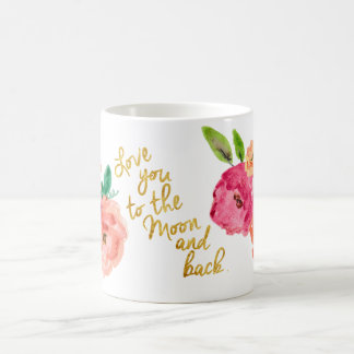 Liebe Sie zur Mond-und Rückseiten-BlumenTasse Kaffeetasse