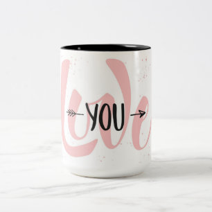 Liebe Sie Zwei-Tonen-Kaffee-Tasse Zweifarbige Tasse