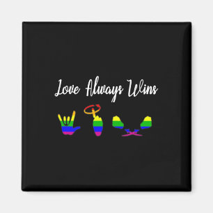 Liebe siegt immer ASL-Bewusstsein Gay Pride LGBT Magnet