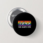 Liebe siegt immer Asl Gehörlosigkeitsbewusstsein L Button (Vorne & Hinten)