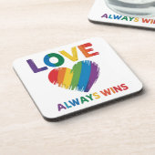 Liebe siegt immer LGBT Getränkeuntersetzer (Linke Seite)