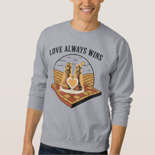 Liebe siegt immer: Vintage-Schachkönig und -Königi Sweatshirt