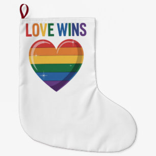 Liebe siegt LGBT Gay Pride Gleichheit Großer Weihnachtsstrumpf