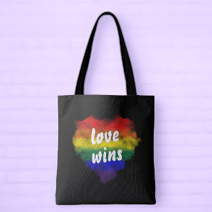 Liebe siegt Pride Regenbogen Herz Tasche