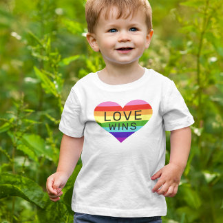 Liebe Siegt Regenbogen Herz Weiß Baby T-shirt