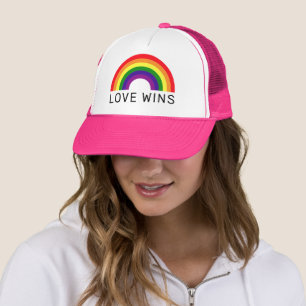 Liebe siegt Regenbogenfarben LGBTQ Stolz Monat Truckerkappe