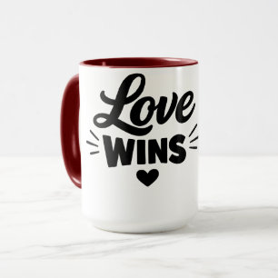 Liebe Siegt Romantischer Zitat-Kaffeebecher – Cute Tasse