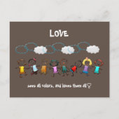 Liebe sieht alle Farben und Lieben sie alle - Dive Postkarte (Vorderseite)
