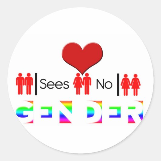 Liebe sieht keine Gender-Sticker Runder Aufkleber (Vorderseite)