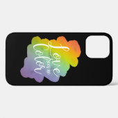 Liebe sieht keinen Farbquotenknopf Rainbow Black Case-Mate iPhone Hülle (Rückseite (Horizontal))