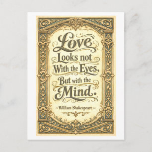 "Liebe sieht nicht mit den Augen" Shakespeare Postkarte
