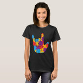Liebe Signage Language Autismus Awareness Support T-Shirt (Vorne ganz)
