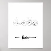 Liebe Signature Language Line Art Poster (Vorne)