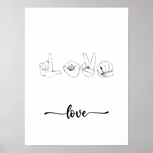 Liebe Signature Language Line Art Poster (Vorne)