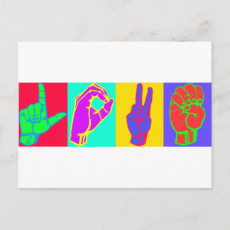 LIEBE signieren Postkarte