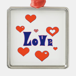Liebe Silbernes Ornament