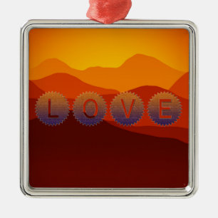 Liebe Silbernes Ornament