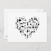 Liebe Silhouette Postkarte (Vorne/Hinten)