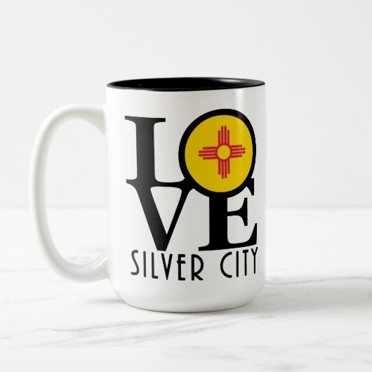 LIEBE Silver City 15oz Zweifarbige Tasse (Links)