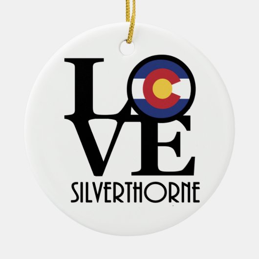 LIEBE Silverthorne Colorado Keramik Ornament (Vorne)