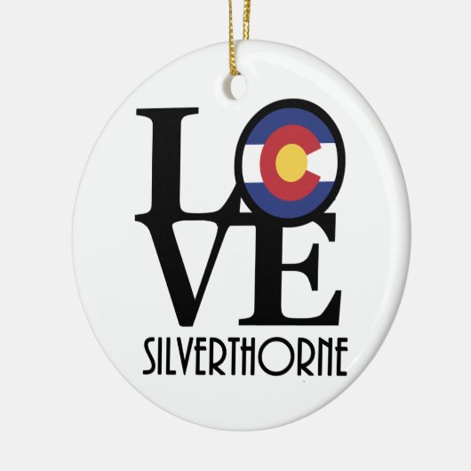 LIEBE Silverthorne Colorado Keramik Ornament (Links)
