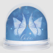 Liebe Simple Modern Script 2 Foto Snow Globe Schneekugeln (Vorderseite)