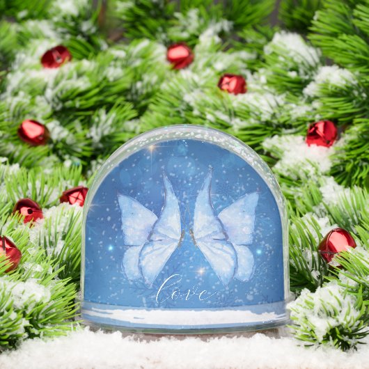 Liebe Simple Modern Script 2 Foto Snow Globe Schneekugeln (Weihnachten)