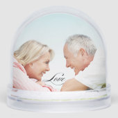 Liebe Simple Modern Script 2 Foto Snow Globe Schneekugeln (Vorderseite)