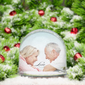 Liebe Simple Modern Script 2 Foto Snow Globe Schneekugeln (Weihnachten)