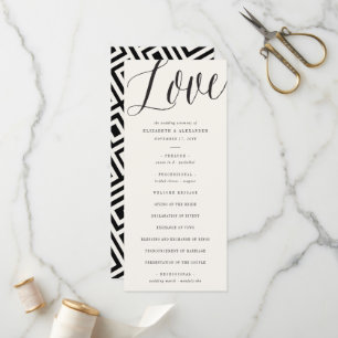 Liebe Simple Script Calligraphy Geometric Wedding Programm
