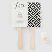 Liebe Simple Script Geometric Chic Wedding Program Fächer (Vorne und Hinten)