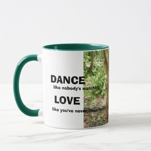 Liebe, singen, leben u. tanzen Inspirational Tasse (Links)