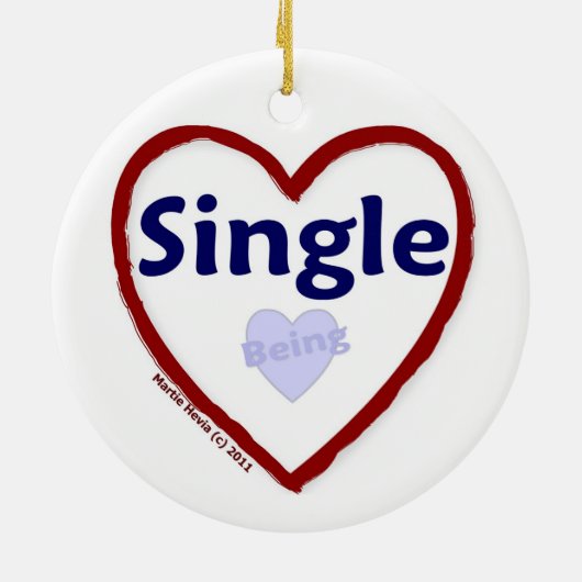 Liebe Single Keramik Ornament (Hinten)