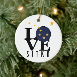 LIEBE Sitka Alaska Keramik Ornament