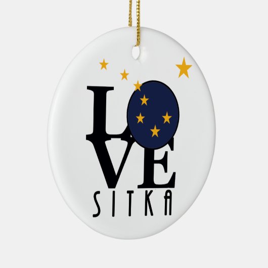 LIEBE Sitka Alaska Keramik Ornament (Rechts)