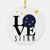 LIEBE Sitka Alaska Keramik Ornament (Vorne)