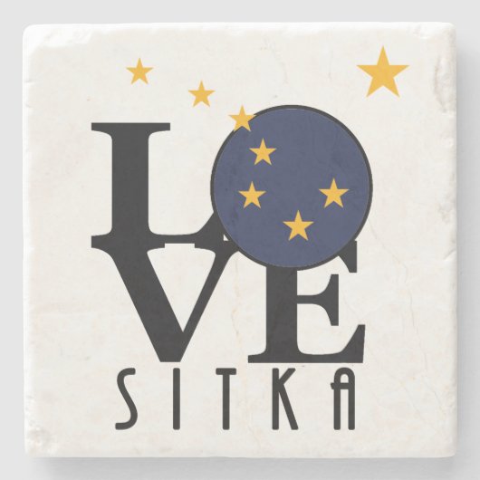 LIEBE Sitka Alaska Steinuntersetzer (Vorderseite)
