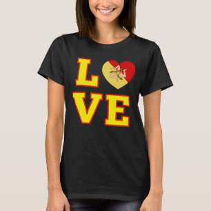 LIEBE Sizilien Sizilian Trinacria als O in der Lie T-Shirt