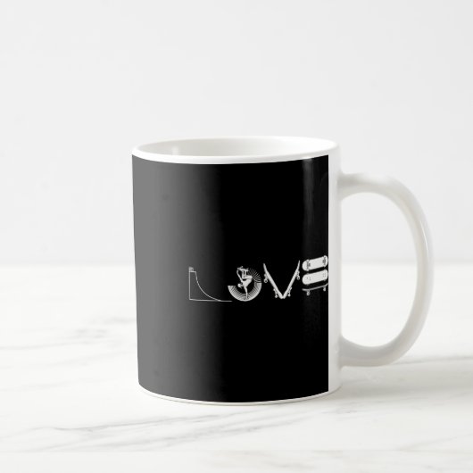Liebe Skateboarding T-Shirt Kaffeetasse (Rechts)