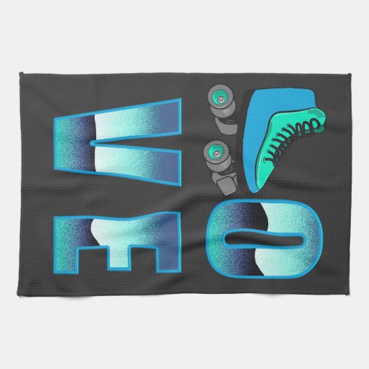 Liebe Skaten Geschirrtuch (Horizontal)