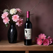 Liebe Skeleton Hand Floral Gothic Bridal Weinetikett