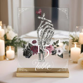 Liebe Skeleton Hand Gesture Halloween Schwarze Hoc Acrylschild