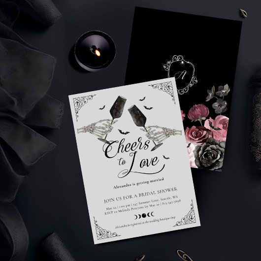 Liebe Skeleton Hand Gothic Brautparty Einladung