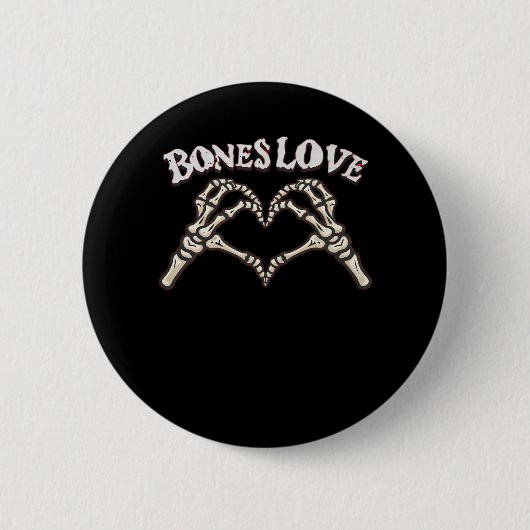 Liebe Skeleton Handklassik Button (Vorderseite)