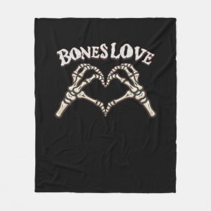 Liebe Skeleton Handklassik Fleecedecke